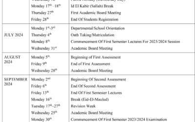 2023/2024 Approved Academic Calender