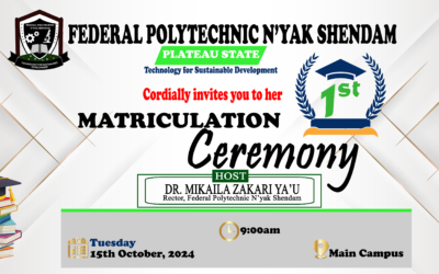 1st Matriculation Ceremony Inivite