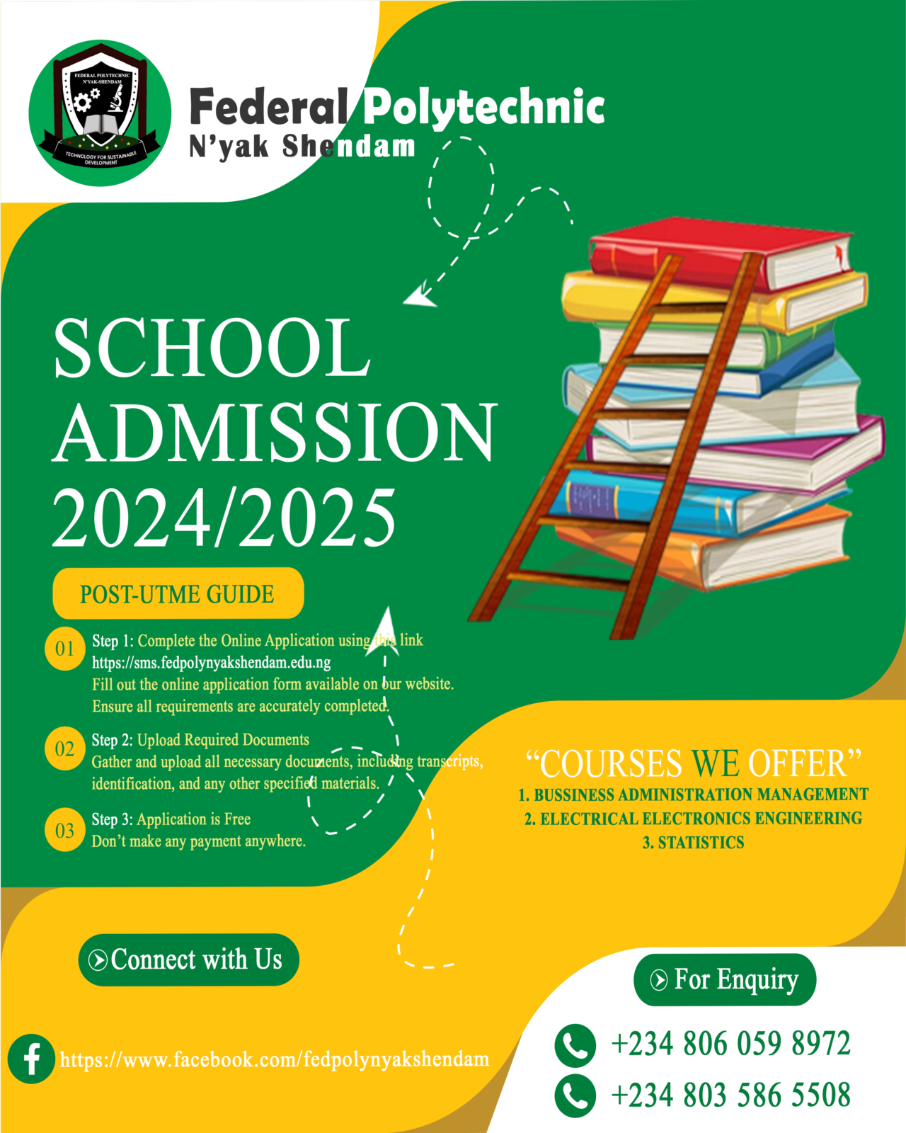 2024/2025 Admission Offer Federal Polytechnic Nyak Shendam